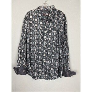 Robert Graham Mens 3XL Floral Long Sleeve Flip Cuff Colorful Flower Power Shirt